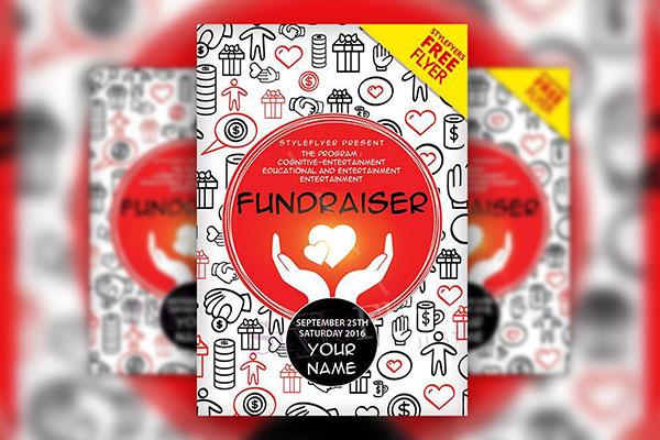 Sketch and Cartoon Fundraiser Flyer Template Free Download | Resource Boy