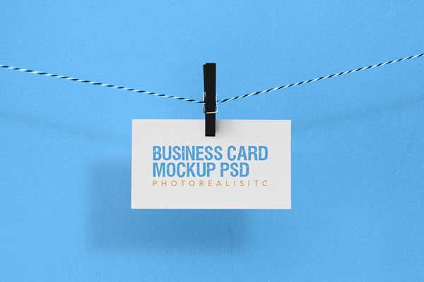 Stylish Photorealistic Hanging Business Card Mockup FREE PSD
