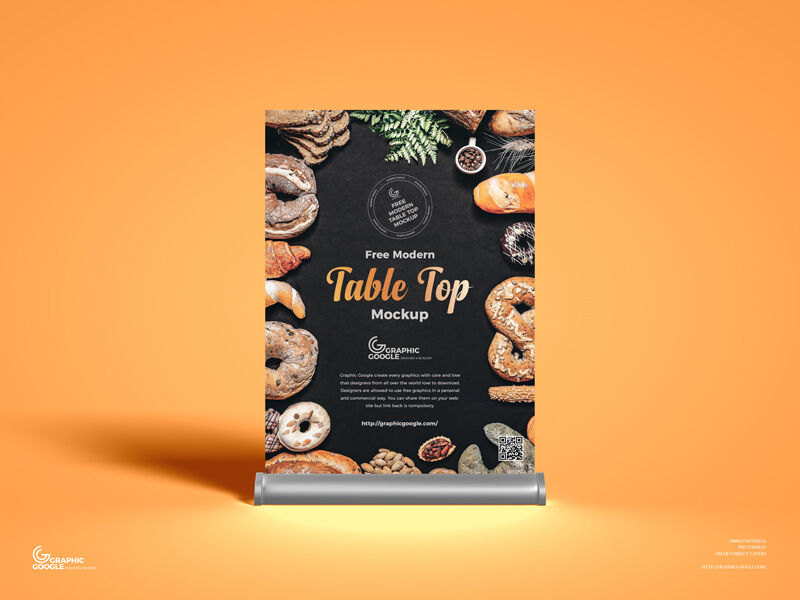 Tabletop Standing in the Front View Mockup FREE PSD