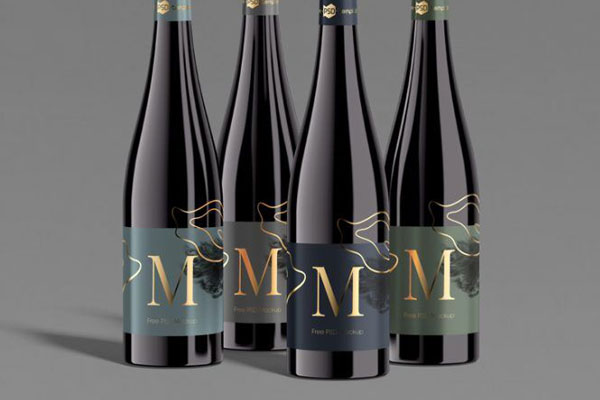Three Elegant Wine Bottles Mockup Set FREE PSD