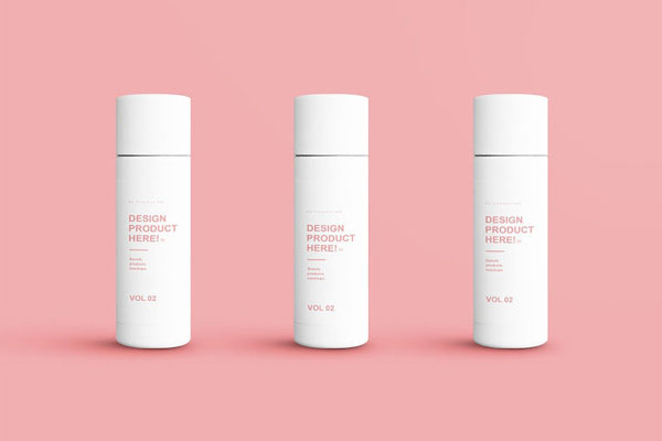 Three Front View Beauty Product Packaging Mockups FREE PSD