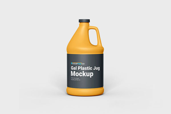 Three Gal Plastic Jug Mockups with Different Setups FREE PSD