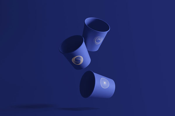 Three Mini Cups Falling Mockup FREE PSD