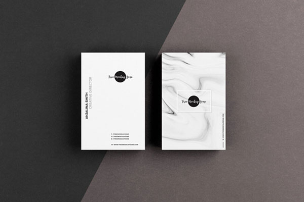 Top View 2 Vertical Business Cards on Floor Mockup FREE PSD