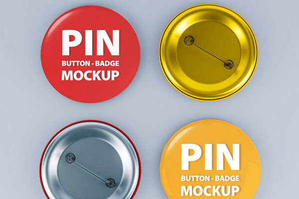 Two Pin Button Badges Back and Front Scene Mockup (FREE) - Resource Boy