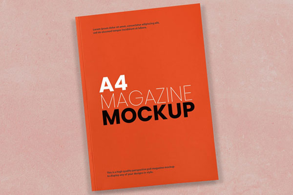Top View Minimal A4 Magazine Cover Mockup on Floor FREE PSD