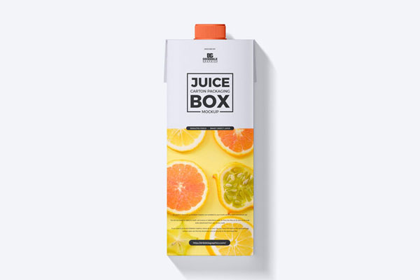 Top View Minimalistic Juice Carton on Floor Mockup FREE PSD