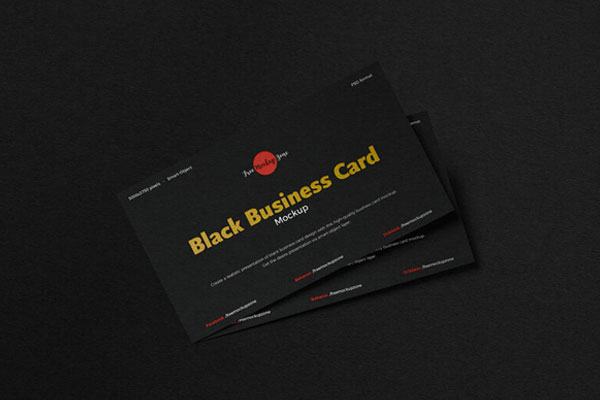Top View of a Business Card on a Dark Surface Mockup FREE PSD