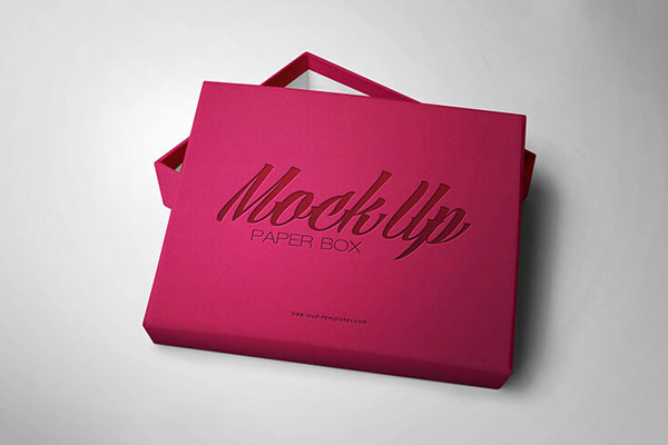 Top View of Paper Gift Box Packaging Mockup FREE PSD