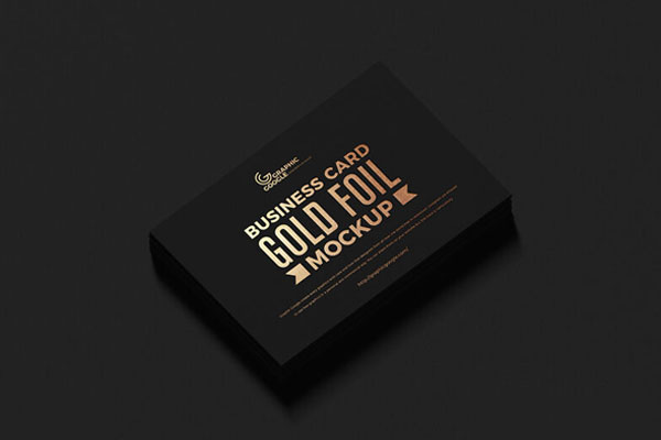 Top View Stack of Gold Foil Business Cards Mockup FREE PSD