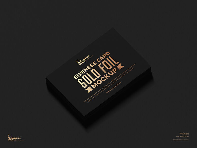 Top View Stack of Gold Foil Business Cards Mockup FREE PSD