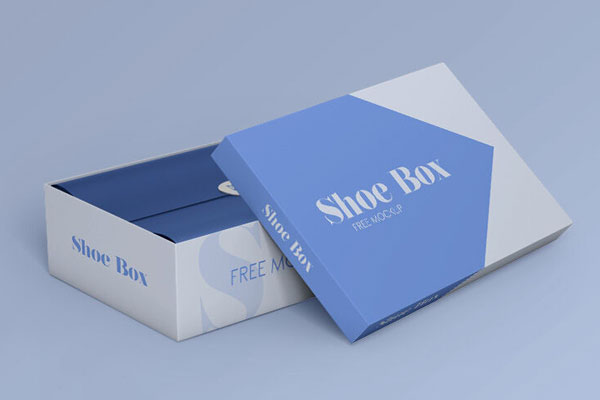 Two Shoe Box Mockups with Perspective View FREE PSD