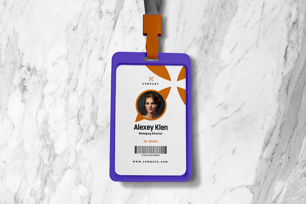 Vertical ID Membership Card Mockup FREE PSD