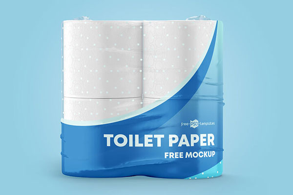 3 Mockups of Toilet Paper Pack from Different Views FREE PSD