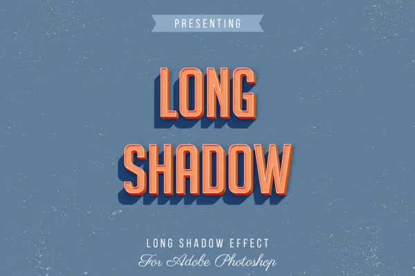 3D Long Shadow Text Effect FREE PSD