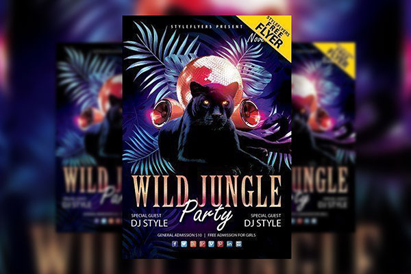 4-dark-golden-3d-tropical-wild-jungle-party-flyer-templates-free-download-resource-boy