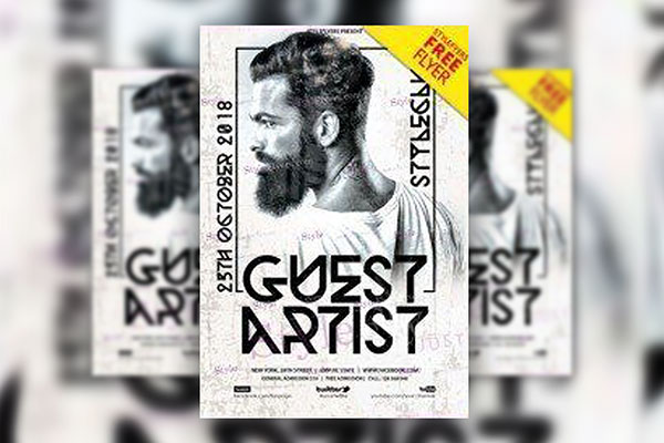 4 Modern, Frame-Style DJ Music Event Flyer Templates FREE PSD