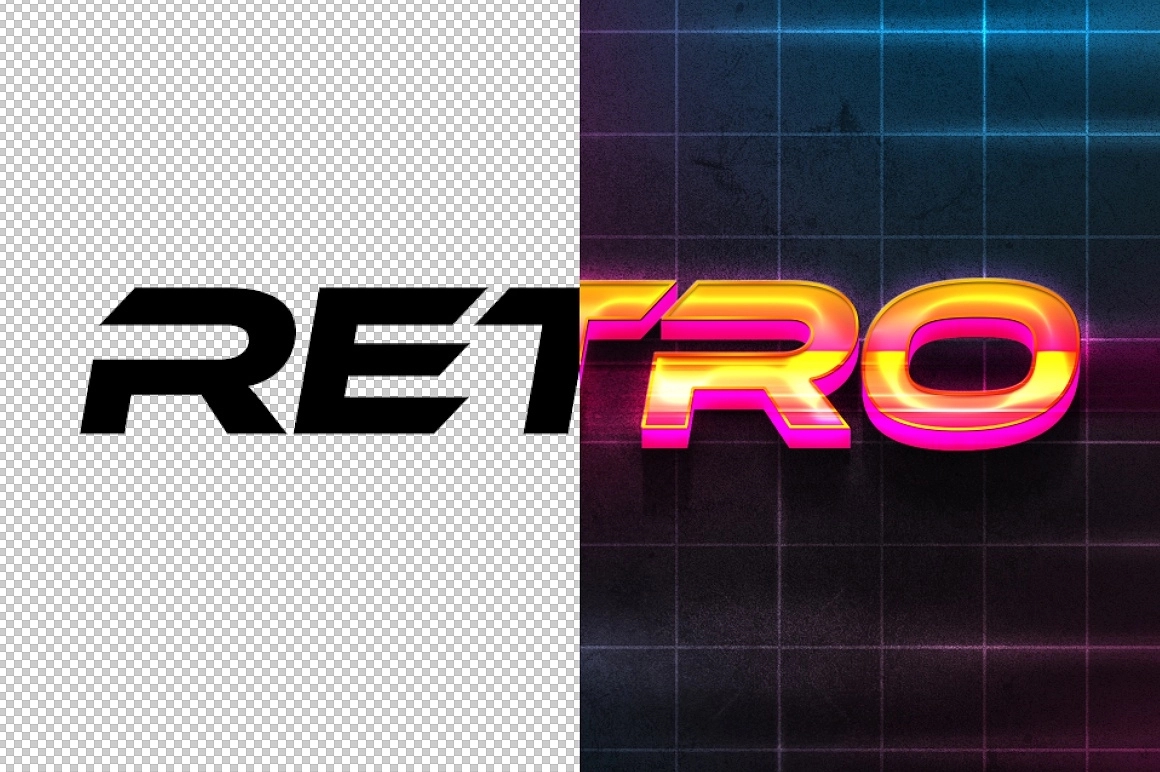 80s Text Effect FREE PSD