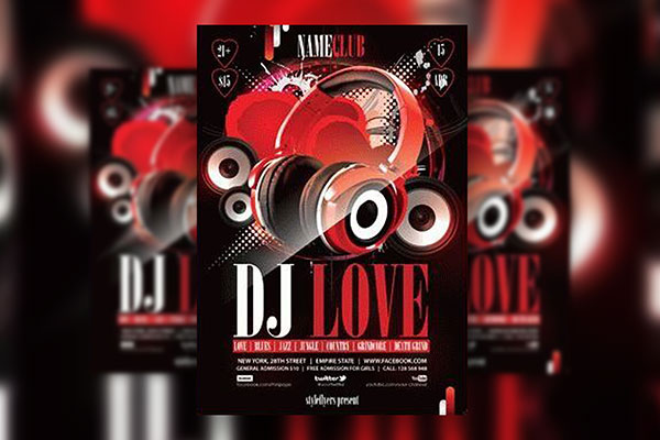 Black and Red Modern Music Event Flyer Template FREE PSD
