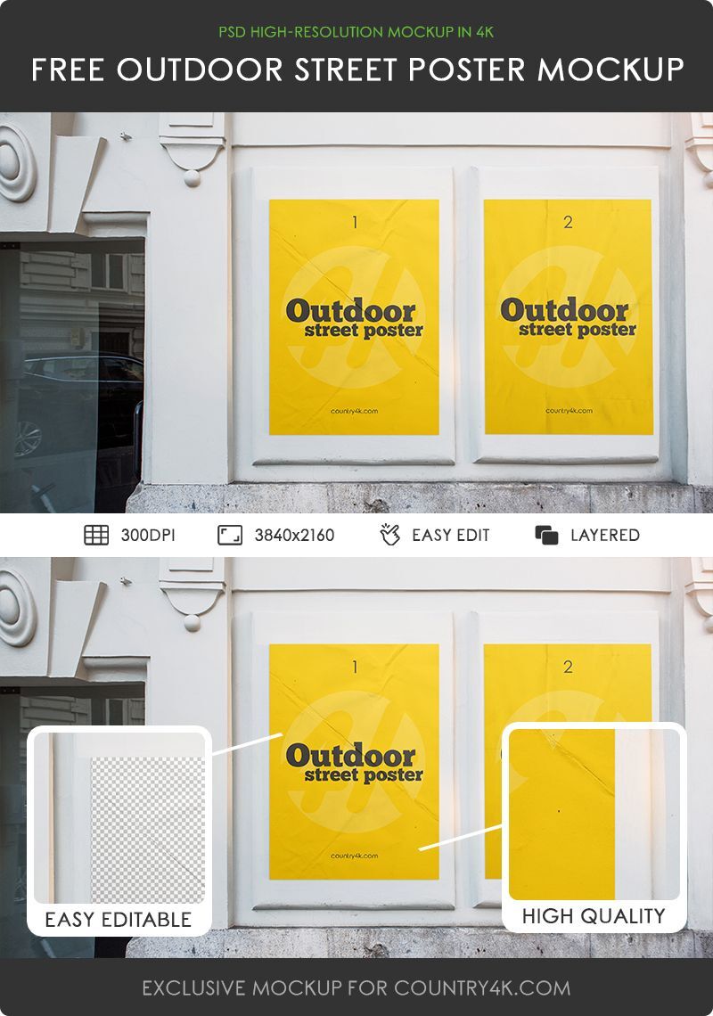 Mockup Showcasing Two Outdoor Street Posters Mockup (FREE)   Resource Boy