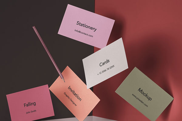 A Set of Falling Invitation Card Mockup FREE PSD