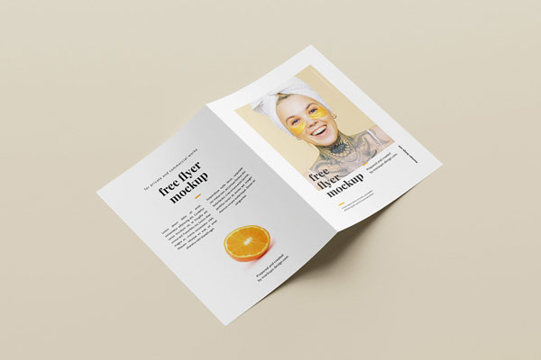 A Set of Six Folded A5 Flyer Mockup FREE PSD