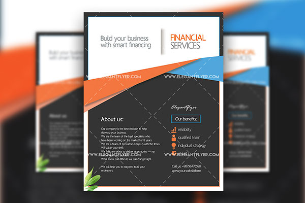 Abstract, Modern Business and Financial Services Flyer and Facebook Cover Templates FREE PSD