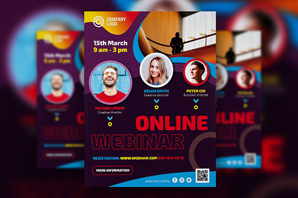 Abstract, Modern, Color Fluid Corporate Workshop Flyer Templates FREE PSD