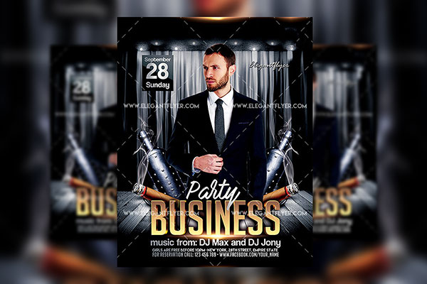Black, Classic, 3D Corporate Party/ Event Flyer and Facebook Cover Templates FREE PSD
