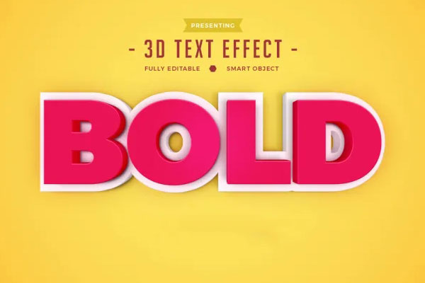 Bold 3D Text Effect FREE PSD