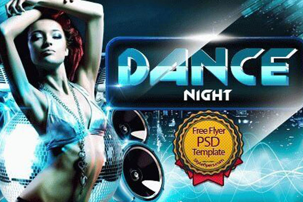 Bold Sparkle Dance Night Flyer Template FREE PSD