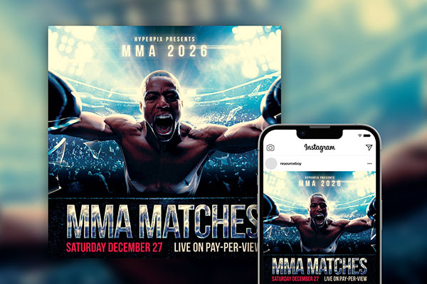 Bold Splendid Boxing Fight Night Instagram Post Template