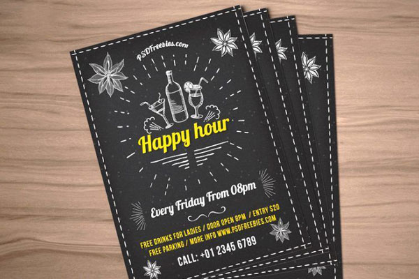 Border Illustrated Party Flyer Template FREE PSD