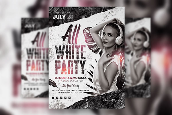 Border Modern Party Flyer Template and Facebook Cover FREE PSD