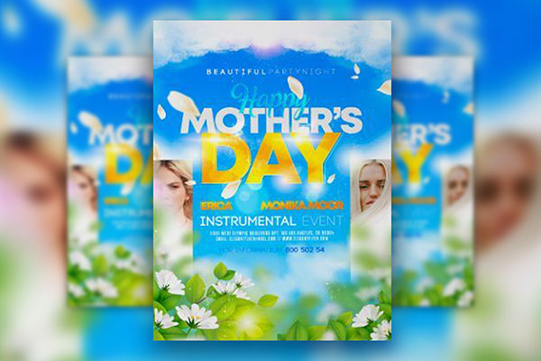 Bright Grass Mothers Day Flyer Template FREE PSD