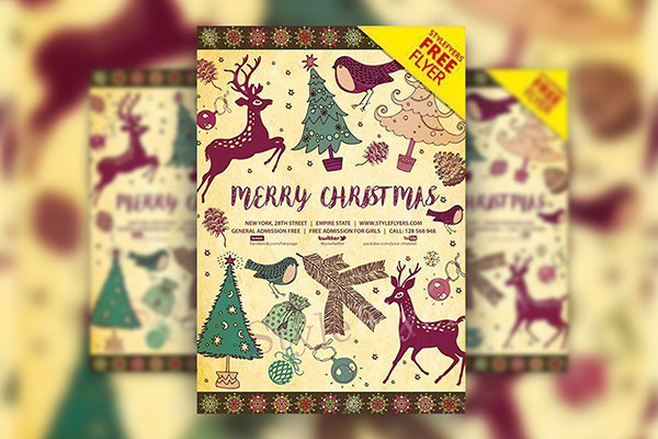 Minimal Christmas Invitation Flyer Template (FREE) - Resource Boy