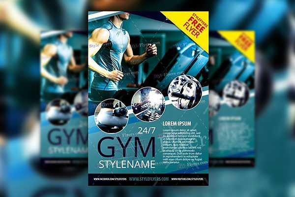 Clean Grid Gym/fitness Flyer Template FREE PSD