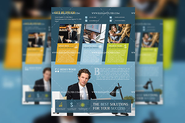 Clean Infographic Corporate Flyer Template, Facebook Cover and Instagram Post FREE PSD