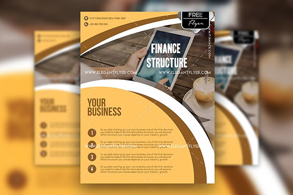 Clean Photo Corporate Finance Flyer and Facebook Cover Template FREE PSD