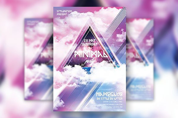 Colorful Geometric Club Party Flyer Template FREE PSD