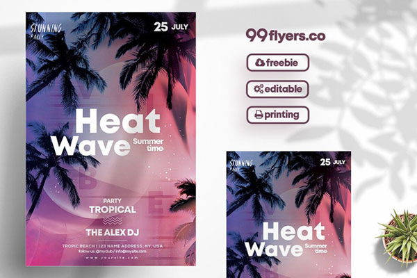 Colorful Summer Event Party Flyer Template FREE PSD