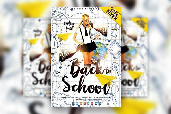 Creative Back To School Education Flyer Template FREE PSD