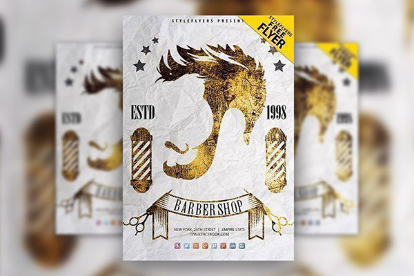 Creative Professional Barbershop Flyer Template FREE PSD
