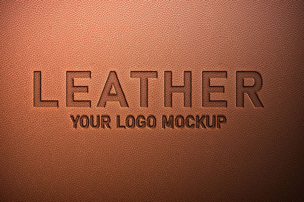 Debossed Leather Logo Mockup / Text Effect in Top View Free Download ...