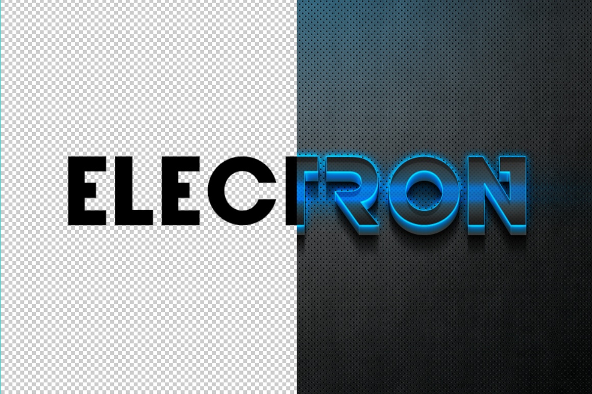 Electro 3D Text Effect FREE PSD