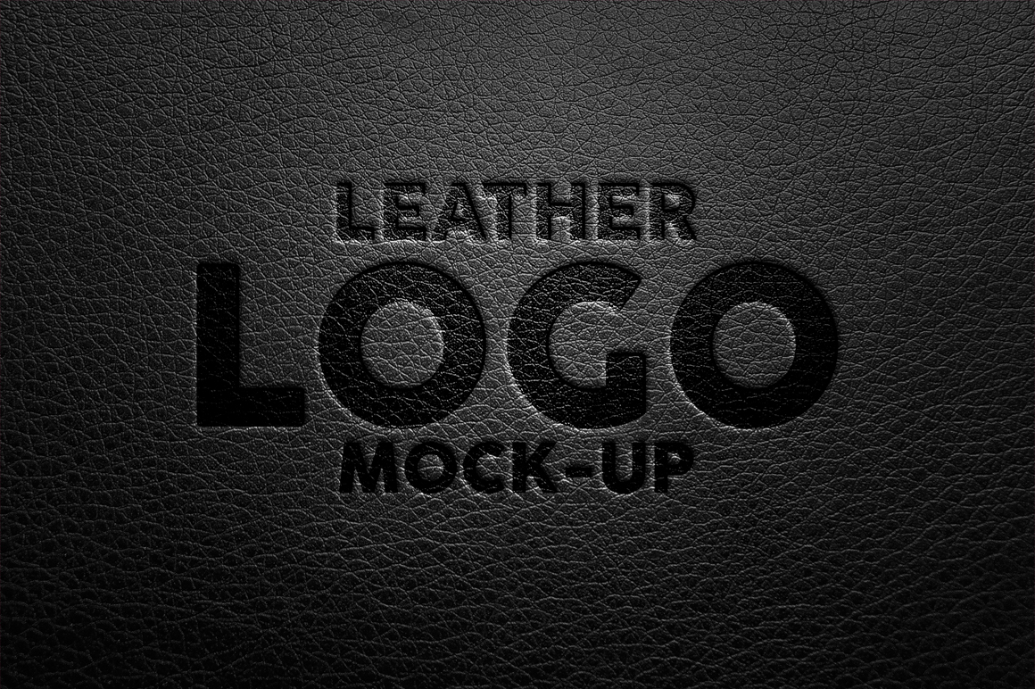 Embossed Leather Logo Mockup FREE PSD