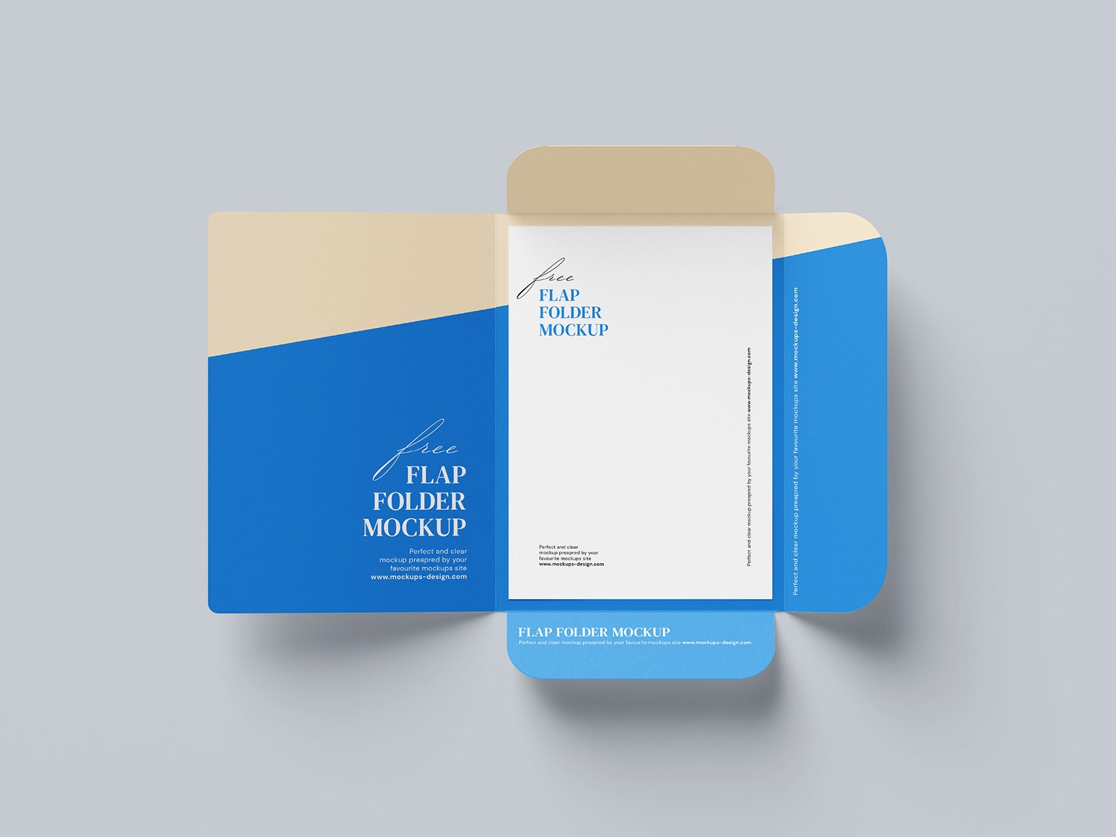 Four Flap Paper Folder Mockup from 4 Different Views FREE PSD