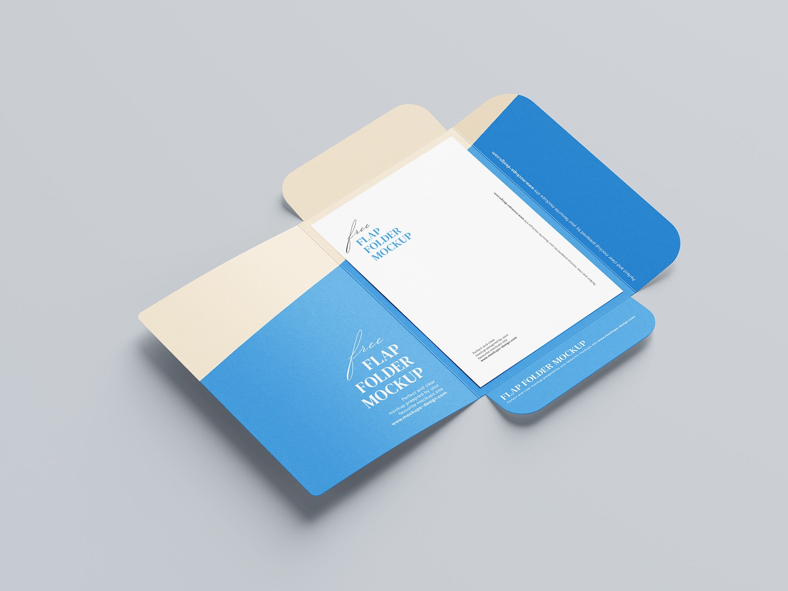 Four Flap Paper Folder Mockup from 4 Different Views FREE PSD