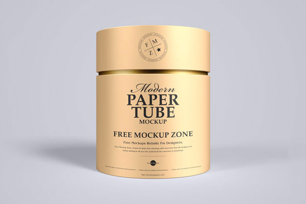 Front View Modern Paper Tube Mockup FREE PSD