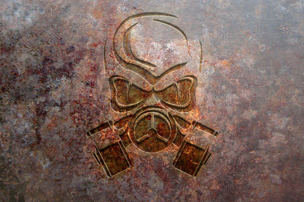 Front View of Rust Metal Logo Mockup FREE PSD